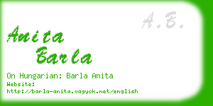 anita barla business card